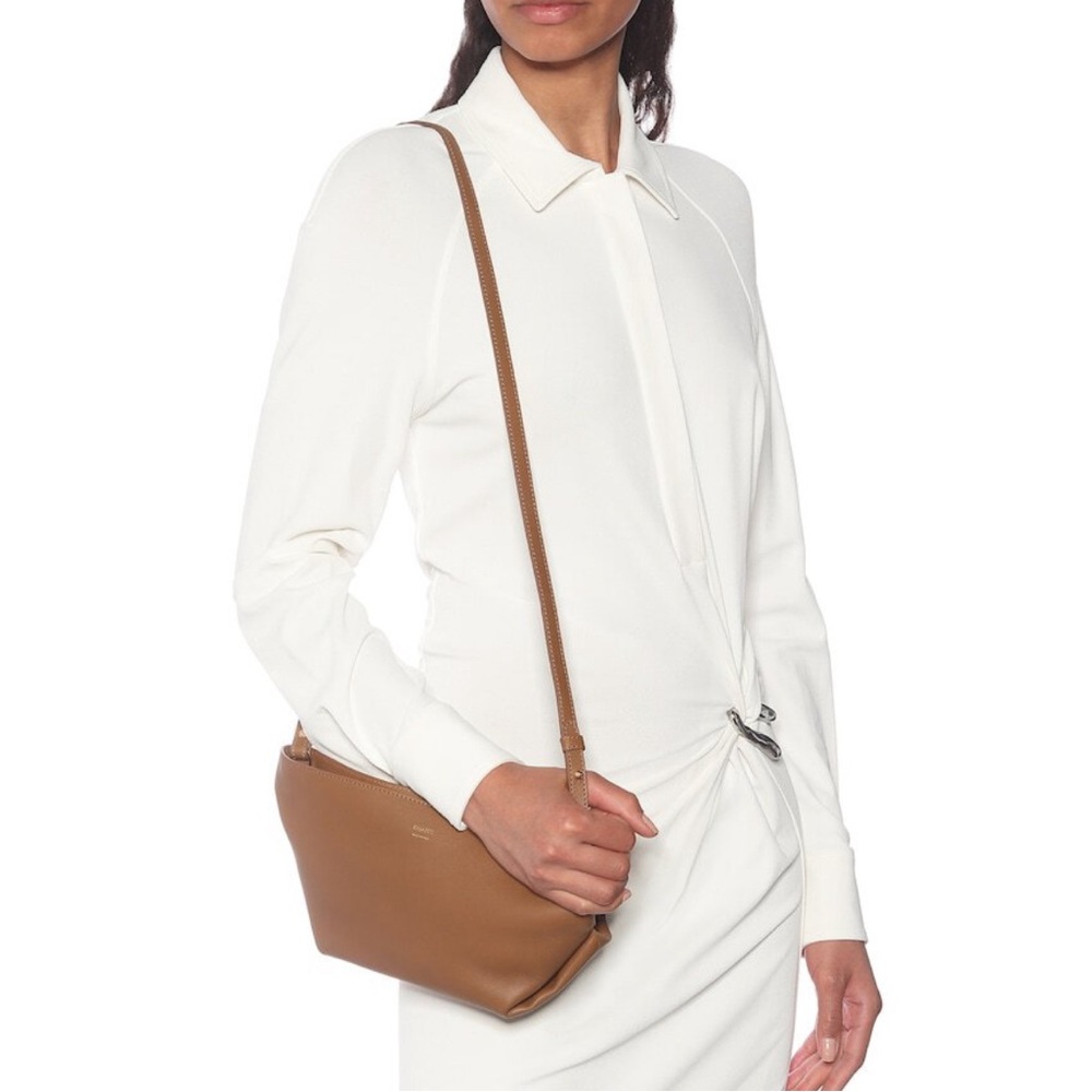 Khaite adeline leather side bag in brown